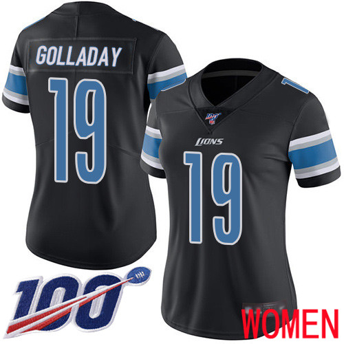 Detroit Lions Limited Black Women Kenny Golladay Jersey NFL Football #19 100th Season Rush Vapor Untouchable->women nfl jersey->Women Jersey
